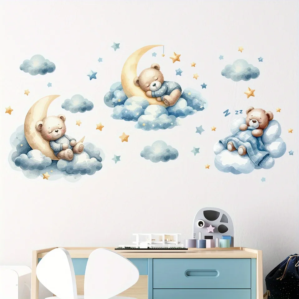 1 Piece Cute Teddy Bear Illust - Wall Decal Nursery 评论和价格