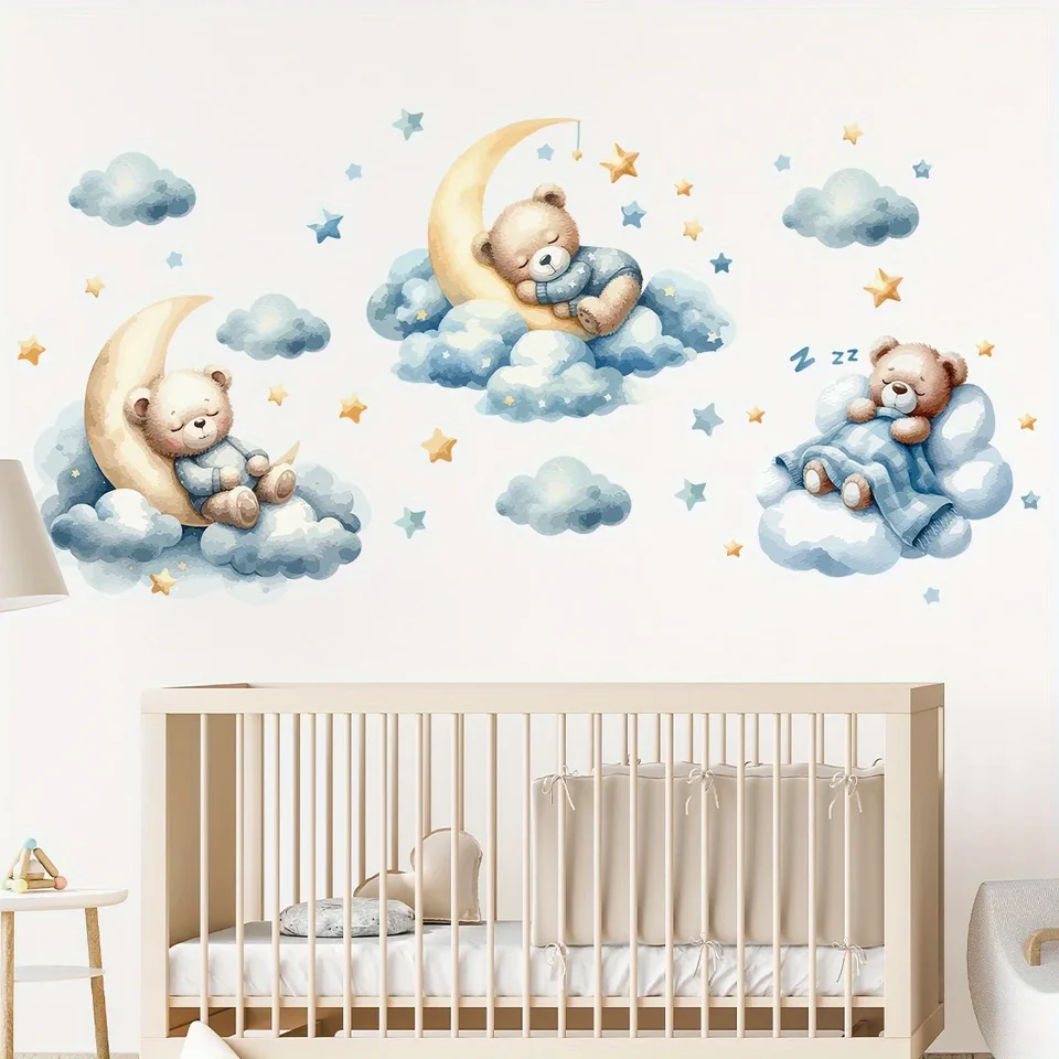 1 Piece Cute Teddy Bear Illust - Wall Decal Nursery 评论和价格