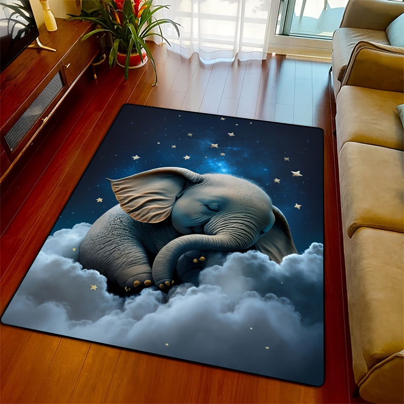 Dreamy Elephant Rug for Nurser - Baby Nursery Carpet 评论和价格