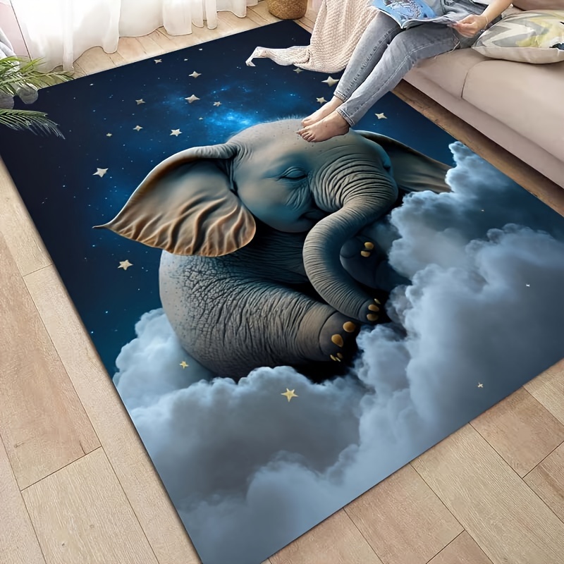 Dreamy Elephant Rug for Nurser - Baby Nursery Carpet 评论和价格