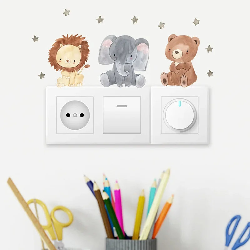 1/2/4/6set Cartoon Animals Wal - Wall Decal Nursery 评论和价格
