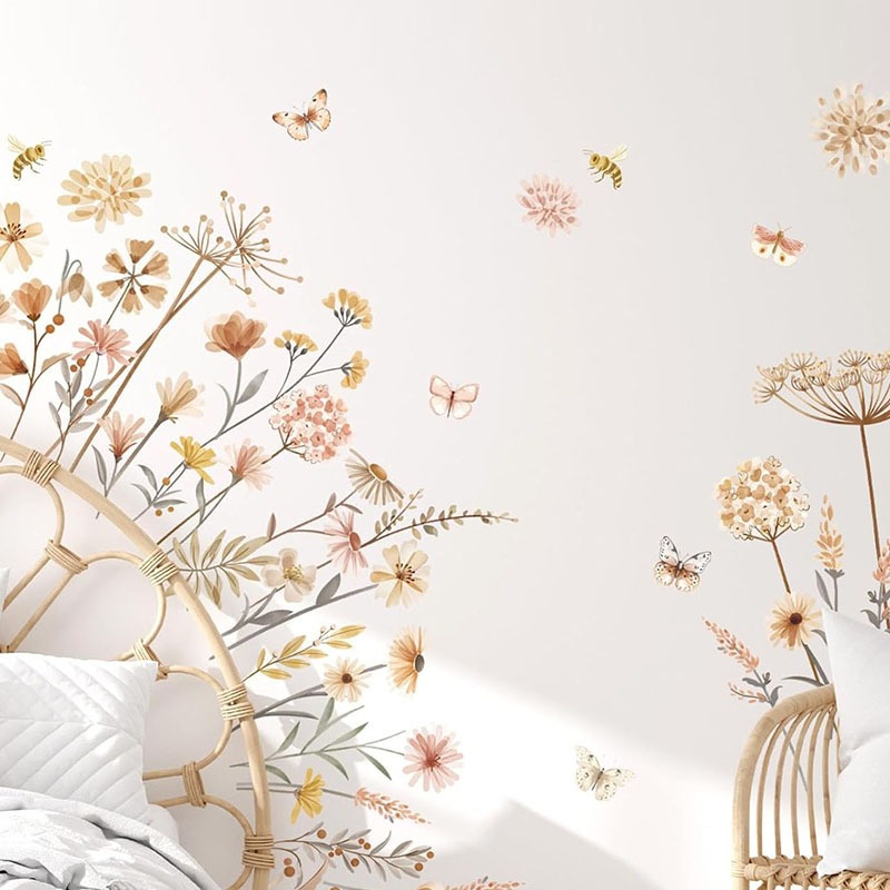 Boho Dandelion Flower Wall Sti - Baby Nursery Plants 评论和价格