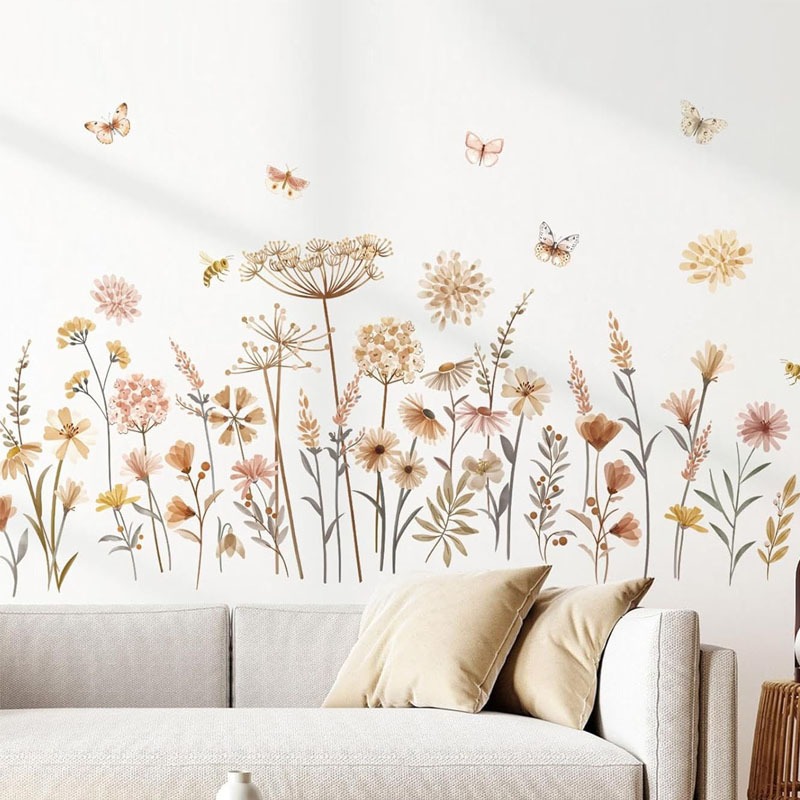 Boho Dandelion Flower Wall Sti - Baby Nursery Plants 评论和价格