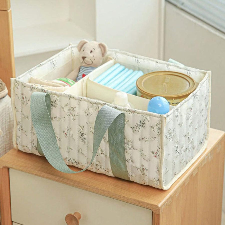 Floral Diaper Caddy Organizer, - Baby Nursery Essentials 评论和价格