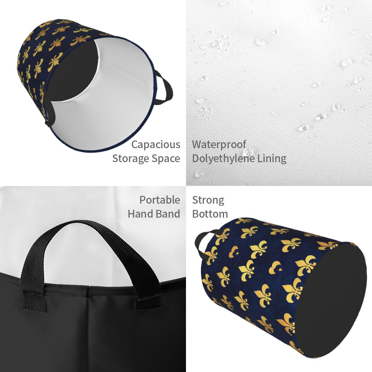 Royal Gold Blue Grunge Fleur D - Baby Nursery Hamper 评论和价格