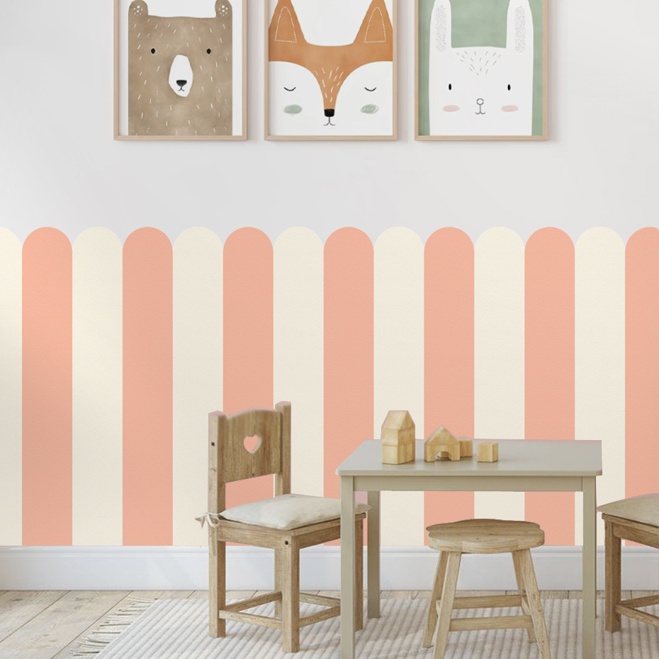Multicolor Vertical Striped Ar - Wall Decal Nursery 评论和价格